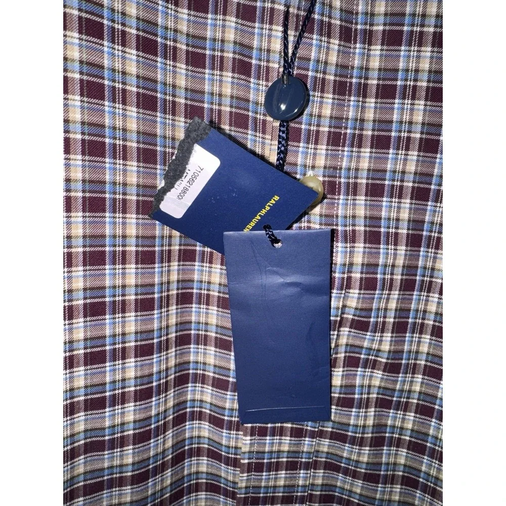 NWT Men's Ralph Lauren Oxford‎ Long Sleeve Button Down Plaid Shirt XXL Pony